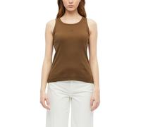 Geripptes Top im Slim Fit mit Stickerei 36 braun 2179332.8918.36