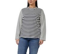 Verkürztes Jersey-Sweatshirt im Streifenmix 50 blau|creme 2179778.59G5.50