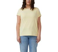 s.Oliver Kurzarmshirt S.OLIVER CURVE Jersey 95% Viskose/5% Elasthan Rundhals Gelb Damen Gr.50