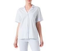 Pyjamaoberteil S.OLIVER, Damen, Gr. 36/38, grün (grün, gestreift), Single Jersey, Obermaterial: 50% Baumwolle, 50% Viskose, gestreift, loose fit hüftlang, V-Ausschnitt, eingesetzt Manschette, Shirts,