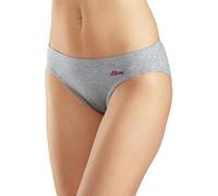 Bikinislip S.OLIVER, Damen, Gr. 32/34 (S), weiß (grau, schwarz, weiß), Jersey, Obermaterial: 90% Baumwolle, 10% Elasthan (LYCRA), unifarben, körpernah, Unterhosen, aus elastischer Baumwoll-Qualität (3