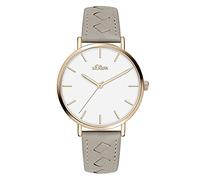 s.Oliver Damen Analog Quarz Armbanduhr mit Lederarmband