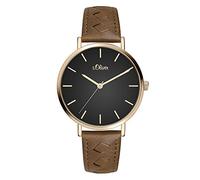 s.Oliver Damen Analog Quarz Armbanduhr mit Lederarmband