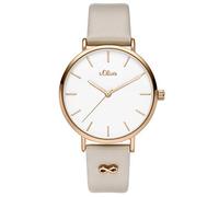 s.Oliver Damen Analog Quarz Armbanduhr mit Lederarmband