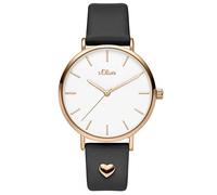 s.Oliver Damen Analog Quarz Armbanduhr mit Lederarmband