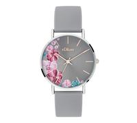 s.Oliver Damen Analog Quarz Armbanduhr mit Silikonarmband SO-3707-PQ