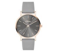 s.Oliver Damen Analog Quarz Armbanduhr mit Silikonband mit Silikon SO-4186-PQ