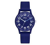 s.Oliver Damen Analog Quarz Uhr mit Silikon Armband (blau)