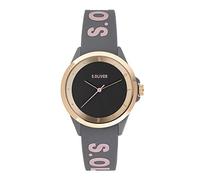 s.Oliver Damen Analog Quarz Uhr mit Silikon Armband SO-3847-PQ