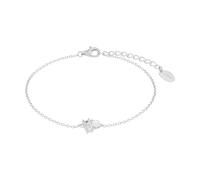 s.Oliver Armband 925 Sterling Silber Damen Armschmuck, mit Zirkonia synth., mit Muschelkernperle, 17+3 cm, Weiß, Kommt in Schmuck Geschenk Box, 2039697