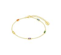 s.Oliver Damen Armband 2035508 Silber vergoldet mit synth. Zirkonia bunt