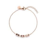 s.Oliver Damen Armband aus Edelstahl mit Baguette Steinanhänger | Wasserfest, hautfreundlich, 21 cm, alltagstauglich, perfekte Geschenkidee