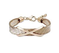 s. Oliver Damen-Armband Edelstahl teilvergoldet Leder 19 cm - 540216