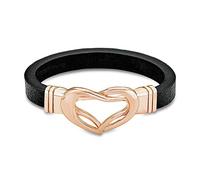 s. Oliver Damen-Armband Lederarmband Edelstahl Leder 21.5 cm - 5400