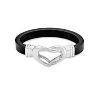 s. Oliver Damen-Armband Lederarmband Edelstahl Leder 21.5 cm - 540063