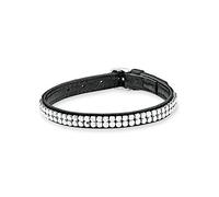 s. Oliver Damen-Armband Lederarmband Swarovski Elements Edelstahl Kristall silber Rundschliff 21 cm - 544757