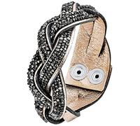s.Oliver Damen-Armband Let's Celebrate Swarovski Rocks Messing Leder Kristall grau 18.5 cm - 515955