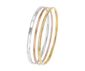 s.Oliver Damen Armreif Set 2038894 dreiteilig Edelstahl Gelbgold + Roségold IP