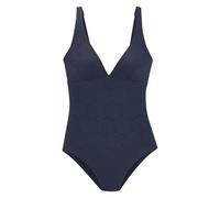 Badeanzug mit V-Ausschnitt und Strukturmuster 40C/D blau 6010812.24.40C_D