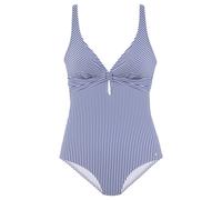 Badeanzug S.OLIVER Gr. 42, Cup C/D, blau (hellblau, weiß) Damen Badeanzüge Ocean Blue mit V-Ausschnitt und Cut-Out (37747244-42)