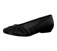 s.Oliver Damen Ballerina aus Kunstleder in Schwarz mit Soft Foam Decksohle und Riemchen. schwarz Gr. 39