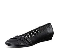 s.Oliver Damen Ballerina aus Kunstleder in Schwarz mit Soft Foam Decksohle und Riemchen. schwarz Gr. 38
