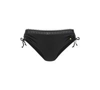 Bikini-Hose S.OLIVER "Aiko", Damen, Gr. 42, N-Gr, schwarz, Microfaser, Microfaser, Polyamid, unifarben, Badehosen Bikini-Hose, mit Häkeloptik (35723805-42) schwarz