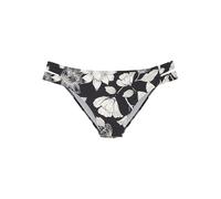 Bikini-Hose S.OLIVER "Lady", Damen, Gr. 38, N-Gr, beige (schwarz, creme), Microfaser, Recycling-Polyamid, geblümt, Badehosen Bikini-Hose, mit floralem Design (75609969-38) schwarz, creme