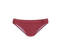 Bikini-Hose S.OLIVER "Rome", Damen, Gr. 44, N-Gr, rot (rostrot), Microfaser, Polyamid, unifarben, Badehosen Bikini-Hose, mit Ziergürtel (44319866-44) rostrot