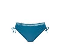 Bikini-Hose S.OLIVER "Aiko", Damen, Gr. 36, N-Gr, petrol, Microfaser, Microfaser, Polyamid, Badehosen Bikini-Hose, mit Häkeloptik (97387734-36) petrol