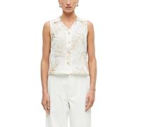 s.Oliver BLACK LABEL - Ärmellose Bluse mit Print weiß - Gr. - 44
