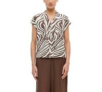 Ärmellose Viskose-Bluse mit V-Ausschnitt 42 creme|braun 2180571.04A0.42
