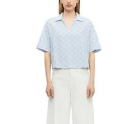 Druckbluse S.OLIVER, Damen, Gr. 40, coastal blau, Web, Obermaterial: 100% Viskose, gemustert, lässig geschnitten hüftlang, V-Ausschnitt, abgesteppte Kante, Blusen Druckbluse, Sommerbluse mit Allover-P