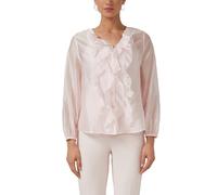 s.Oliver Damen Bluse - Lyocell, Volants, V-Ausschnitt, Langarm