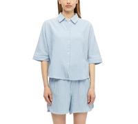 s.Oliver Damen Bluse - Oversize, strukturiert, gestreift, Hemdkragen mit Faltendetail