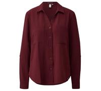 s.Oliver Damen Bluse - Regular Fit, Crêpe-Webware, Hemdkragen, Langarm mit Umschlag