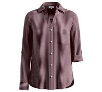 s.Oliver Damen Bluse - Regular Fit, fließende Viskose, gestreift, Hemdkragen