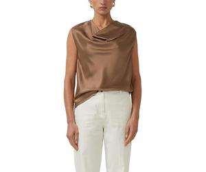 s.Oliver Damen Bluse - Satin, Wasserfall-Ausschnitt, ärmellos