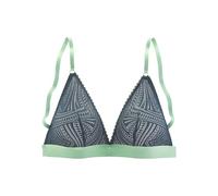 Bralette-BH S.OLIVER "Clemence", Damen, Gr. 85, Cup A, grün, salbei, Spitze, Obermaterial: 87% Polyamid, 13% Elasthan, modisch, BHs, ohne Bügel aus graphischer Spitze in transparenter Optik, Dessous (