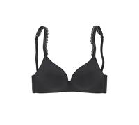 Bralette-BH S.OLIVER "Camille", Damen, Gr. 80, Cup A, schwarz, Microtouch, Obermaterial: 69% Polyamid, 19% Polyester, 12% Elasthan, BHs, ohne Bügel, mit verzierten Trägern (82518854-80) schwarz