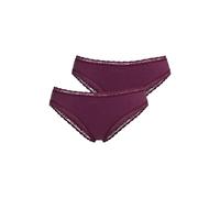 s.Oliver Brasilslip Damen Doppelpack mit Spitze Feinripp Bordeaux Gr.36/38