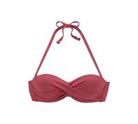 Bügel-Bandeau-Bikini-Top S.OLIVER "Rome" Gr. 36, Cup D, rot (rostrot) Damen Bikini-Oberteile Ocean Blue in Wickeloptik (94594846-36)