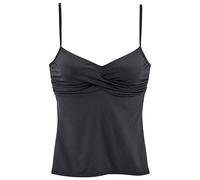 Bügel-Tankini-Top S.OLIVER "Spain", Damen, Gr. 44, Cup B, schwarz, Microfaser, Microfaser, unifarben, Bikini-Oberteile, mit Wickeloptik (853603-44) schwarz