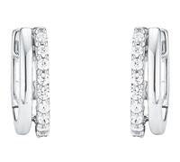 s.Oliver Creolen 925 Sterling Silber Damen Ohrschmuck, mit Zirkonia synth., 1,5 cm, Silber, Kommt in Schmuck Geschenk Box, 2025990