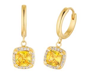 s.Oliver Damen Creolen 2037831 Silber 925 vergoldet Zirkonia synth. gelb