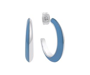 s.Oliver Damen Creolen 2037974 Edelstahl, Emaille blau