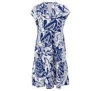 s.Oliver Damen Damen Stufenkleid mit Flammgarnstruktur, 56A0 blau|weiß, 40