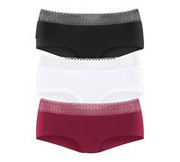 Panty S.OLIVER, Damen, Gr. 32/34, rot (rot, schwarz, weiß), Obermaterial: 95% Baumwolle, 5% Elasthan. Spitze: 86% Polyamid, 14% Elasthan, unifarben, körpernah, Unterhosen, aus elastischer Baumwoll-Qua