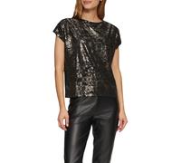 s.Oliver Damen Fließendes T-Shirt aus Viskosemix mit Metallic-Print T-Shirt mit Folienprint