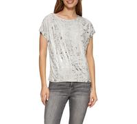 s.Oliver Damen Fließendes T-Shirt aus Viskosemix mit Metallic-Print T-Shirt mit Folienprint